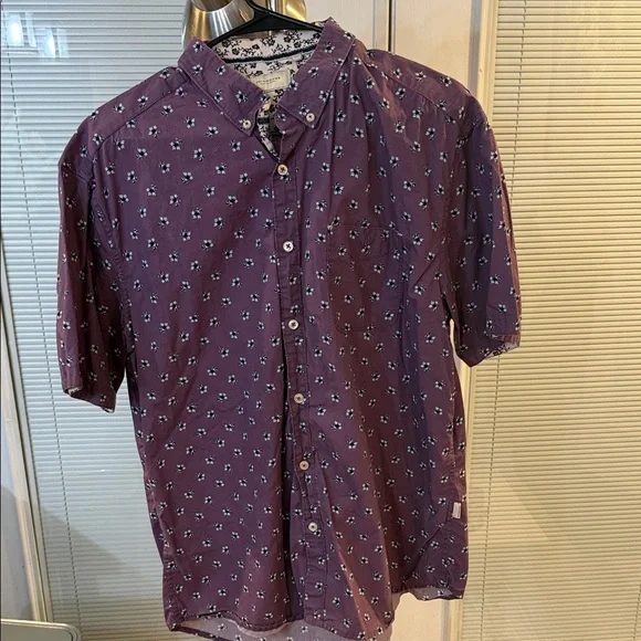 7 Diamonds Men's Purple Floral Button Down Shirt - Picture 3 of 4